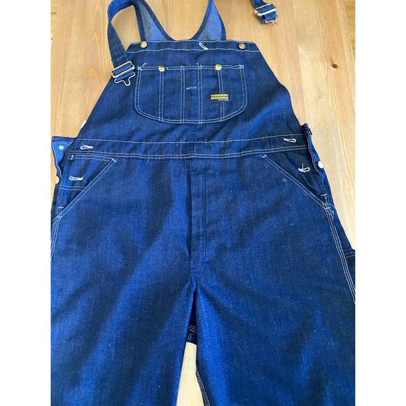 Vintage Toughskins Union made Deadstock Overalls Dark Denim 40x30 - Picture 1 of 15